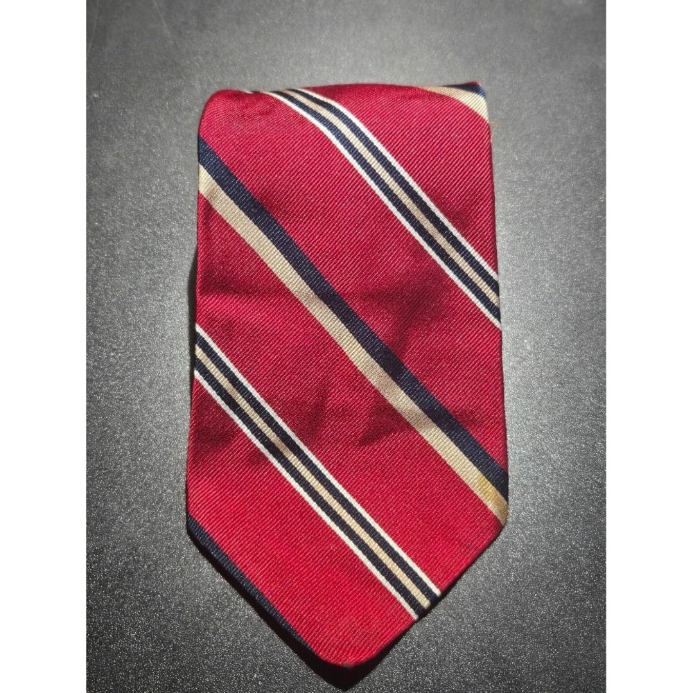 Daniels Morgantown Red Diagonal Striped 100% Silk Repp Tie